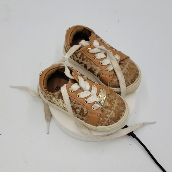 MICHAEL Michael Kors Toddlers Lace-up Sneakers Size 5 Brown - Picture 3 of 6